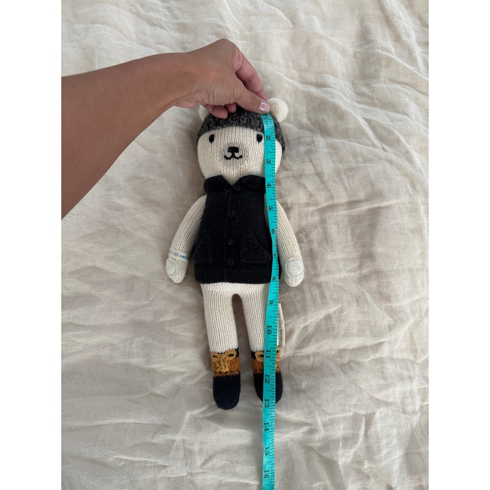 Cuddle + Kind Hudson the Polar Bear Hand Knit Doll 13 Inch Little Stuffed Animal - Picture 7 of 7